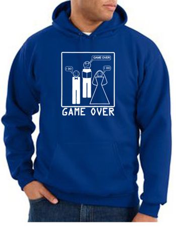 Game Over Marriage Ceremony Hoodie Funny Royal Hoody - White Print