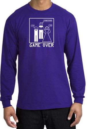 Game Over Marriage Ceremony Long Sleeve Purple Shirt - White Print