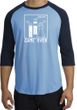 Game Over Marriage Ceremony Raglan Carolina Blue/Navy - White Print
