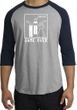 Game Over Marriage Ceremony Raglan Heather Grey/Navy - White Print