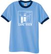 Game Over Marriage Ceremony Ringer Carolina Blue/Navy Tee White Print