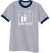 Game Over Marriage Ceremony Ringer Heather Grey/Navy Tee White Print