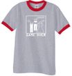 Game Over Marriage Ceremony Ringer Heather Grey/Red Tee White Print