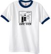 Game Over Marriage Ceremony Ringer White/Navy Tee - Black Print