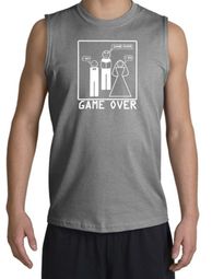 Game Over Marriage Ceremony Shooter Sport Grey Shirt - White Print