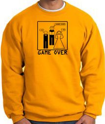 Game Over Marriage Ceremony Sweatshirt Funny Gold - Black Print