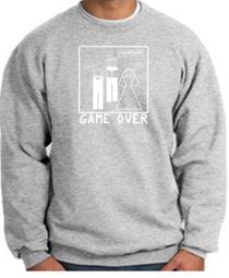 Game Over Marriage Ceremony Sweatshirt Funny Heather - White Print
