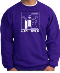 Game Over Marriage Ceremony Sweatshirt Funny Purple - White Print