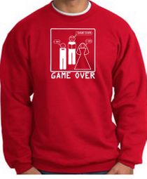 Game Over Marriage Ceremony Sweatshirt Funny Red - White Print