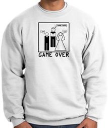 Game Over Marriage Ceremony Sweatshirt Funny White - Black Print