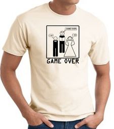 Game Over Marriage Ceremony T-shirt Funny Natural Tee - Black Print
