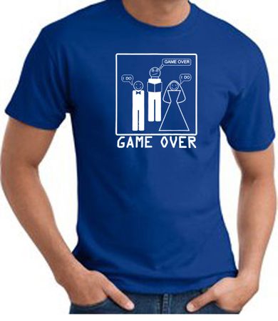 Game Over Marriage Ceremony T-shirt Funny Royal Tee - White Print