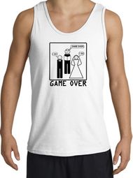 Game Over Marriage Ceremony Tanktop Funny White Tank - Black Print