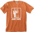 Game Over Pigment Dyed T-shirt Funny Burnt Orange Tee - White Print