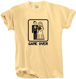 Game Over Pigment Dyed T-shirt Funny Honey Tee - Black Print Game Over Pigment Dyed T-shirt Funny Honey Tee - Black Print