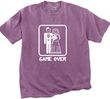 Game Over Pigment Dyed T-shirt Funny Marriage Plum Tee - White Print