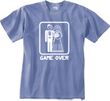 Game Over Pigment Dyed T-shirt Funny Night Blue Tee - White Print