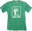Game Over Pigment Dyed T-shirt Funny Piper Green Tee - White Print