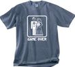 Game Over Pigment Dyed T-shirt Funny Scotland Blue Tee - White Print