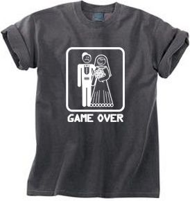 Game Over Pigment Dyed T-shirt Funny Smoke Tee - White Print