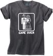 Game Over Pigment Dyed T-shirt Funny Smoke Tee - White Print