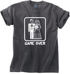 Game Over Pigment Dyed T-shirt Funny Smoke Tee - White Print