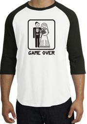 Game Over Raglan Shirt Funny Marriage White/Black - Black Print Game Over Raglan Shirt Funny Marriage White/Black - Black Print