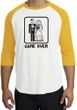 Game Over Raglan Shirt Funny Marriage White/Gold - Black Print