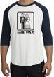 Game Over Raglan Shirt Funny Marriage White/Navy - Black Print