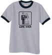 Game Over Ringer T-shirt Funny Heather Grey Black Tee Black Print