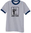 Game Over Ringer T-shirt Funny Heather Grey/Navy Tee - Black Print