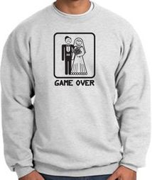 Game Over Sweatshirt Funny Marriage Ash Sweatshirt - Black Print Game Over Sweatshirt Funny Marriage Ash Sweatshirt - Black Print