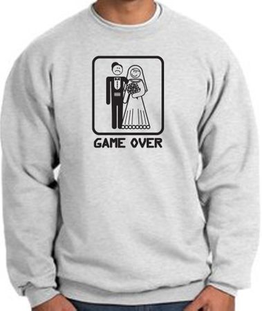 Game Over Sweatshirt Funny Marriage Ash Sweatshirt - Black Print