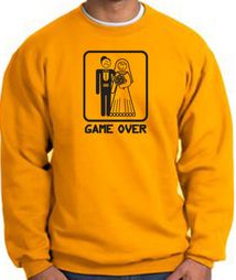 Game Over Sweatshirt Funny Marriage Gold Sweatshirt - Black Print Game Over Sweatshirt Funny Marriage Gold Sweatshirt - Black Print