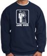 Game Over Sweatshirt Funny Marriage Navy Sweatshirt - White Print