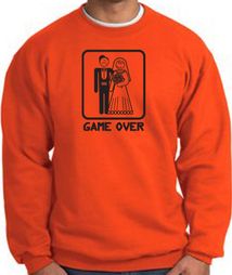 Game Over Sweatshirt Funny Marriage Orange Sweatshirt - Black Print Game Over Sweatshirt Funny Marriage Orange Sweatshirt - Black Print
