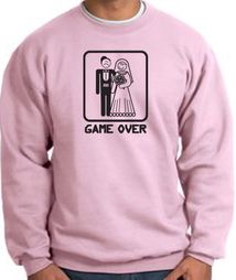 Game Over Sweatshirt Funny Marriage Pink Sweatshirt - Black Print Game Over Sweatshirt Funny Marriage Pink Sweatshirt - Black Print