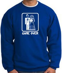 Game Over Sweatshirt Funny Marriage Royal Sweatshirt - White Print Game Over Sweatshirt Funny Marriage Royal Sweatshirt - White Print