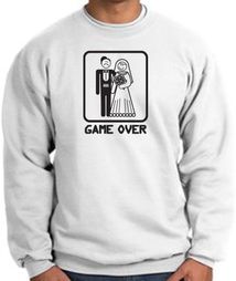 Game Over Sweatshirt Funny Marriage White Sweatshirt - Black Print Game Over Sweatshirt Funny Marriage White Sweatshirt - Black Print