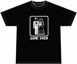 Game Over T-shirt Funny Marriage Bride and Groom Tee Shirt