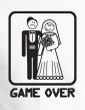 Game Over T-shirt - Funny Marriage Bride Groom Ash Tee - Black Print