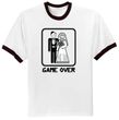 Game Over T-shirt Funny Marriage Bride Groom Ringer Tee Shirt