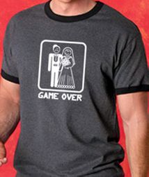 Game Over T-shirt Marriage Funny Heather Ringer Tee Shirt
