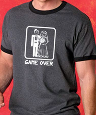 Game Over T-shirt Marriage Funny Heather Ringer Tee Shirt