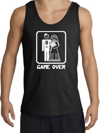 Game Over Tanktop Funny Marriage Black Tank Top