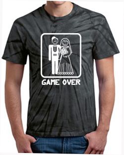 Game Over Tie Dye T-shirt - Funny Marriage Bride and Groom Tee Shirt