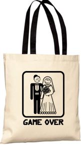 Game Over Tote Bag - Funny Married Bride and Groom Bag