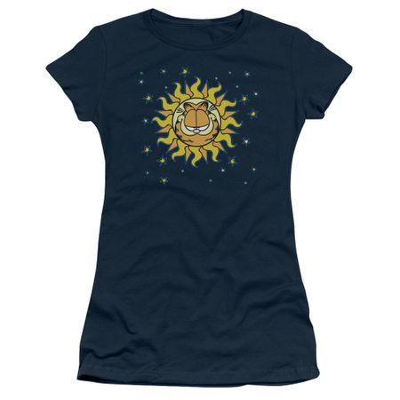 Garfield Juniors T-shirt Celestial Sunflower Navy Blue Tee Shirt
