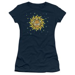 Garfield Juniors T-shirt Celestial Sunflower Navy Blue Tee Shirt Garfield Juniors T-shirt Celestial Sunflower Navy Blue Tee Shirt