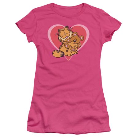 Garfield Juniors T-shirt Cute Cuddly Bear Hot Pink Tee Shirt